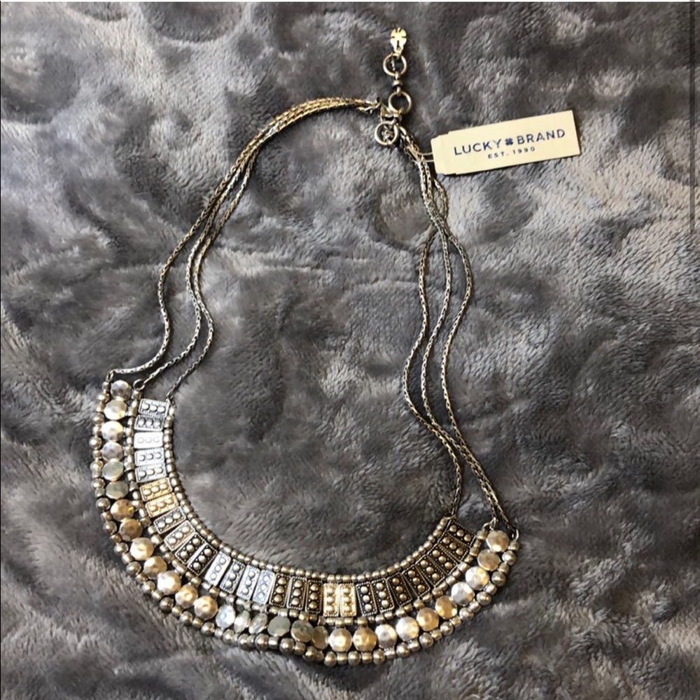 Lucky Brand NEW silver statement necklace